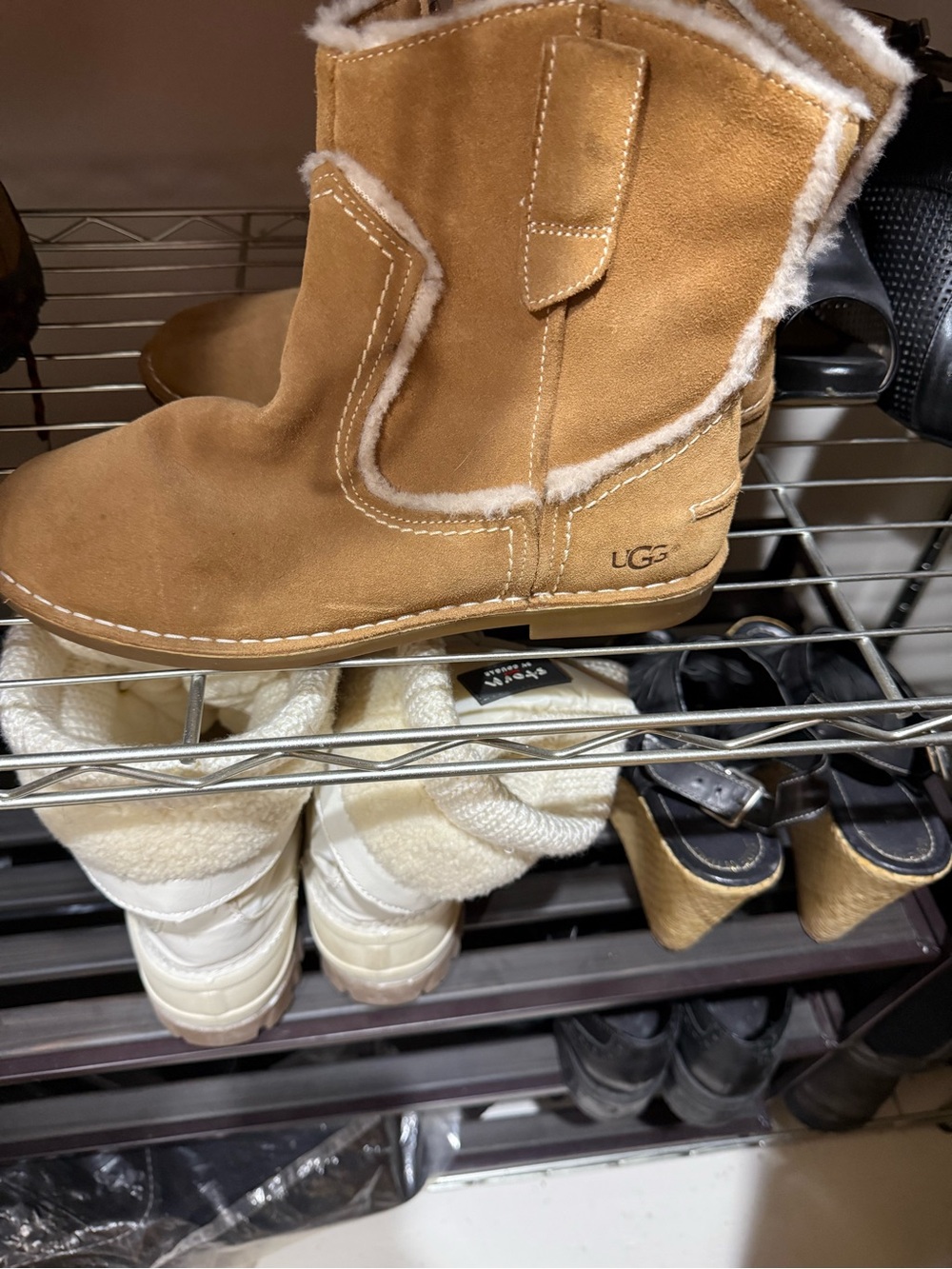 UGG Chestnut Suede Shearling-Lined Pull-On Boot